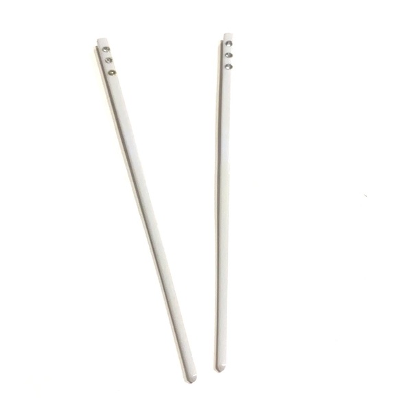 White Updo Hair Sticks Picks Rhinestone Accents - Picture 4 of 4